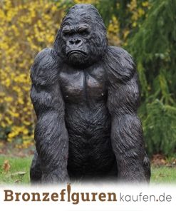 Gorilla-Figur Affenmetallstatuette eine lustige Bronzefigur niedlicher Affe 