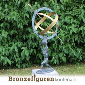 Geschenk zum 25-jaehrigen Firmenjubilaeum Bronze Sonnenuhr skulptuur