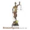 Bronzefigur Justitia in verschiedenen Bronzefarben