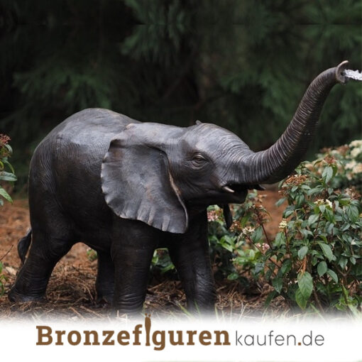 Elefantenfigur aus Bronze fuer den Garten
