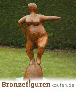 Gartenskulptur aus Bronze genannt orange Dicke Frau