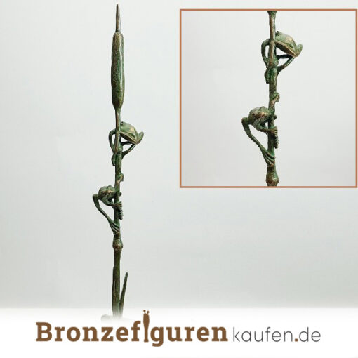 Tierfigur von zwei Froeschen aus Bronze