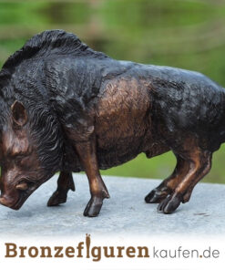 Wildschwein figur aus bronze