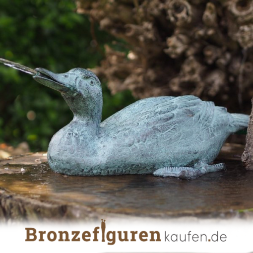 Ente aus Bronze als Brunnenfigur