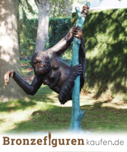 bfk gartenfigur affe aus bronze